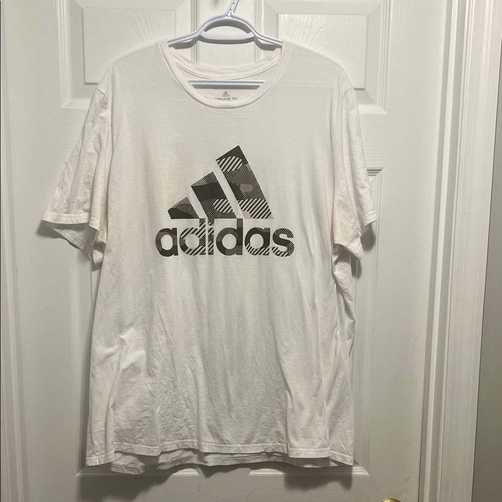 Adidas Men's White Tee with Black Logo